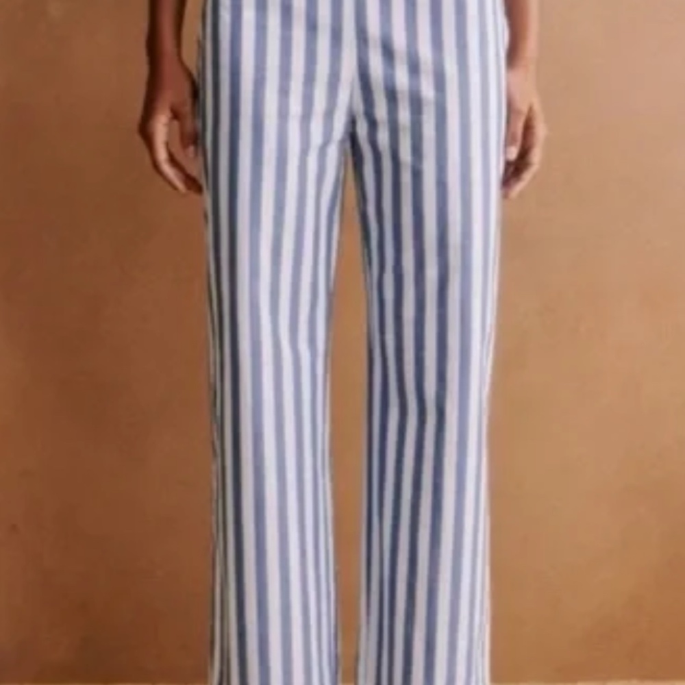 Sézane Jenson Trousers Ecru / Blue - Size 36